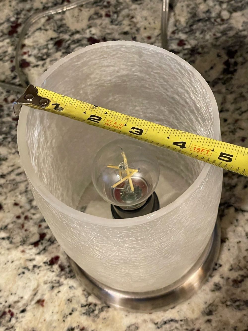 Modern Frosted Accent Table Lamp with Crackled Glass Shade & Brushed Nickel - Picture 8 of 16